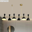 GobekUsa Nordic Hanging Chandelier - Metal Horn Shade, Black/White - 4/6 Lights for Dining Room or Island Lighting