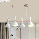 GobekUsa Nordic Hanging Chandelier - Metal Horn Shade, Black/White - 4/6 Lights for Dining Room or Island Lighting