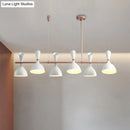 GobekUsa Nordic Hanging Chandelier - Metal Horn Shade, Black/White - 4/6 Lights for Dining Room or Island Lighting