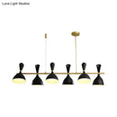 GobekUsa Nordic Hanging Chandelier - Metal Horn Shade, Black/White - 4/6 Lights for Dining Room or Island Lighting