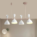 GobekUsa Nordic Hanging Chandelier - Metal Horn Shade, Black/White - 4/6 Lights for Dining Room or Island Lighting