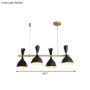 GobekUsa Nordic Hanging Chandelier - Metal Horn Shade, Black/White - 4/6 Lights for Dining Room or Island Lighting
