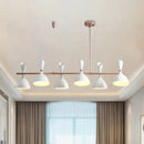 GobekUsa Nordic Hanging Chandelier - Metal Horn Shade, Black/White - 4/6 Lights for Dining Room or Island Lighting