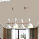 GobekUsa Nordic Hanging Chandelier - Metal Horn Shade, Black/White - 4/6 Lights for Dining Room or Island Lighting