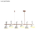 GobekUsa Nordic Hanging Chandelier - Metal Horn Shade, Black/White - 4/6 Lights for Dining Room or Island Lighting