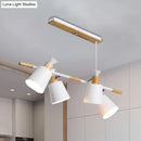 GobekUsa Nordic Island Light with Tapered Shade - Green/Grey/White - 4 Lights - Kitchen Dining Room Hanging Lamp