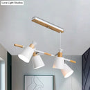 GobekUsa Nordic Island Light with Tapered Shade - Green/Grey/White - 4 Lights - Kitchen Dining Room Hanging Lamp