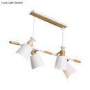GobekUsa Nordic Island Light with Tapered Shade - Green/Grey/White - 4 Lights - Kitchen Dining Room Hanging Lamp