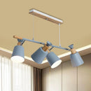 GobekUsa Nordic Island Light with Tapered Shade - Green/Grey/White - 4 Lights - Kitchen Dining Room Hanging Lamp
