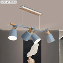 GobekUsa Nordic Island Light with Tapered Shade - Green/Grey/White - 4 Lights - Kitchen Dining Room Hanging Lamp