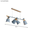 GobekUsa Nordic Island Light with Tapered Shade - Green/Grey/White - 4 Lights - Kitchen Dining Room Hanging Lamp
