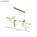 GobekUsa Nordic Island Light with Tapered Shade - Green/Grey/White - 4 Lights - Kitchen Dining Room Hanging Lamp