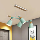 GobekUsa Nordic Island Light with Tapered Shade - Green/Grey/White - 4 Lights - Kitchen Dining Room Hanging Lamp