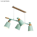 GobekUsa Nordic Island Light with Tapered Shade - Green/Grey/White - 4 Lights - Kitchen Dining Room Hanging Lamp