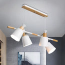 GobekUsa Nordic Island Light with Tapered Shade - Green/Grey/White - 4 Lights - Kitchen Dining Room Hanging Lamp