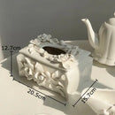 GobekUsa Camellia Flower Ceramic Tissue Box - Modern Home Decor
