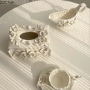GobekUsa Camellia Flower Ceramic Tissue Box - Modern Home Decor