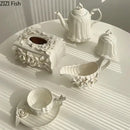 GobekUsa Camellia Flower Ceramic Tissue Box - Modern Home Decor