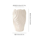 GobekUsa Irregular Wavy Patterns Ceramic Vase White Pot Home Decoration