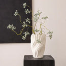 GobekUsa Irregular Wavy Patterns Ceramic Vase White Pot Home Decoration