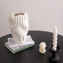 GobekUsa Irregular Wavy Patterns Ceramic Vase White Pot Home Decoration