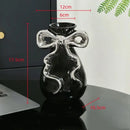 GobekUsa 3D Ribbon Ceramic Vase with Cute Bow - Home Floral Decoration