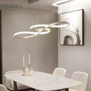 Modern white circle led chandelier living room infinity pendant light by Decorbites