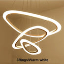 GobekUsa Circle Rings Acrylic LED Pendant Lights for Living Room and Dining Room