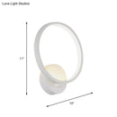 GobekUsa Minimalist White LED Circle Sconce Light Fixture with Acrylic Wall Mount - Warm/White Light for Corridor, 8"/10" Width