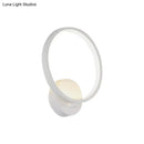 GobekUsa Minimalist White LED Circle Sconce Light Fixture with Acrylic Wall Mount - Warm/White Light for Corridor, 8"/10" Width