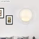 GobekUsa Minimalist White LED Circle Sconce Light Fixture with Acrylic Wall Mount - Warm/White Light for Corridor, 8"/10" Width
