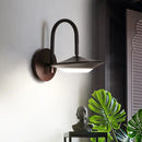 GobekUsa Modern Rotatable Urn Wall Sconce Lamp in Metallic White/Coffee with LED Lighting and Gooseneck Arm for Bedroom