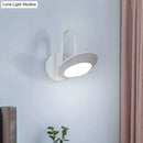 GobekUsa Modern Rotatable Urn Wall Sconce Lamp in Metallic White/Coffee with LED Lighting and Gooseneck Arm for Bedroom