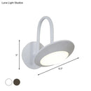 GobekUsa Modern Rotatable Urn Wall Sconce Lamp in Metallic White/Coffee with LED Lighting and Gooseneck Arm for Bedroom