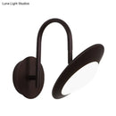 GobekUsa Modern Rotatable Urn Wall Sconce Lamp in Metallic White/Coffee with LED Lighting and Gooseneck Arm for Bedroom