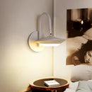 GobekUsa Modern Rotatable Urn Wall Sconce Lamp in Metallic White/Coffee with LED Lighting and Gooseneck Arm for Bedroom