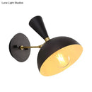 GobekUsa Modern Dome Sconce: Wall Mounted Metal Lighting with Rotating Node, Black/White
