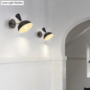 GobekUsa Modern Dome Sconce: Wall Mounted Metal Lighting with Rotating Node, Black/White