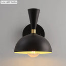 GobekUsa Modern Dome Sconce: Wall Mounted Metal Lighting with Rotating Node, Black/White