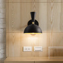 GobekUsa Modern Dome Sconce: Wall Mounted Metal Lighting with Rotating Node, Black/White