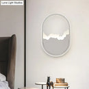 GobekUsa Modern Oval Wall Mount LED Stairway Sconce Lamp in White with Cracked Design