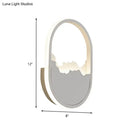 GobekUsa Modern Oval Wall Mount LED Stairway Sconce Lamp in White with Cracked Design