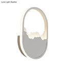 GobekUsa Modern Oval Wall Mount LED Stairway Sconce Lamp in White with Cracked Design