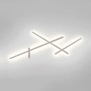 GobekUsa Modern White Crossed Lines Wall Lamp - Metal, 3/4 Lights - Simplistic Living Room Lighting