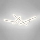 GobekUsa Modern White Crossed Lines Wall Lamp - Metal, 3/4 Lights - Simplistic Living Room Lighting