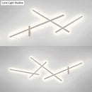 GobekUsa Modern White Crossed Lines Wall Lamp - Metal, 3/4 Lights - Simplistic Living Room Lighting