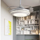 GobekUsa Crystal Chandeliers Ceiling Fans with Invisible Ceiling Fan Light, Remote Control, 6 Speeds