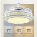 GobekUsa Crystal Chandeliers Ceiling Fans with Invisible Ceiling Fan Light, Remote Control, 6 Speeds