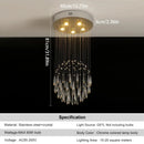 GobekUsa Crystal Ring Pendant Chandelier: Modern Ceiling Light for Living & Dining Room