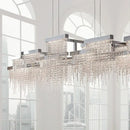 GobekUsa Crystal Tassel Chandelier: Modern Luxury Silver Hanging Lamp for Dining Room